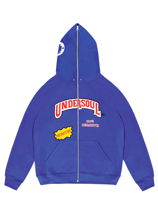 BLUE UNDERWOOD FULL ZIP HOODIE