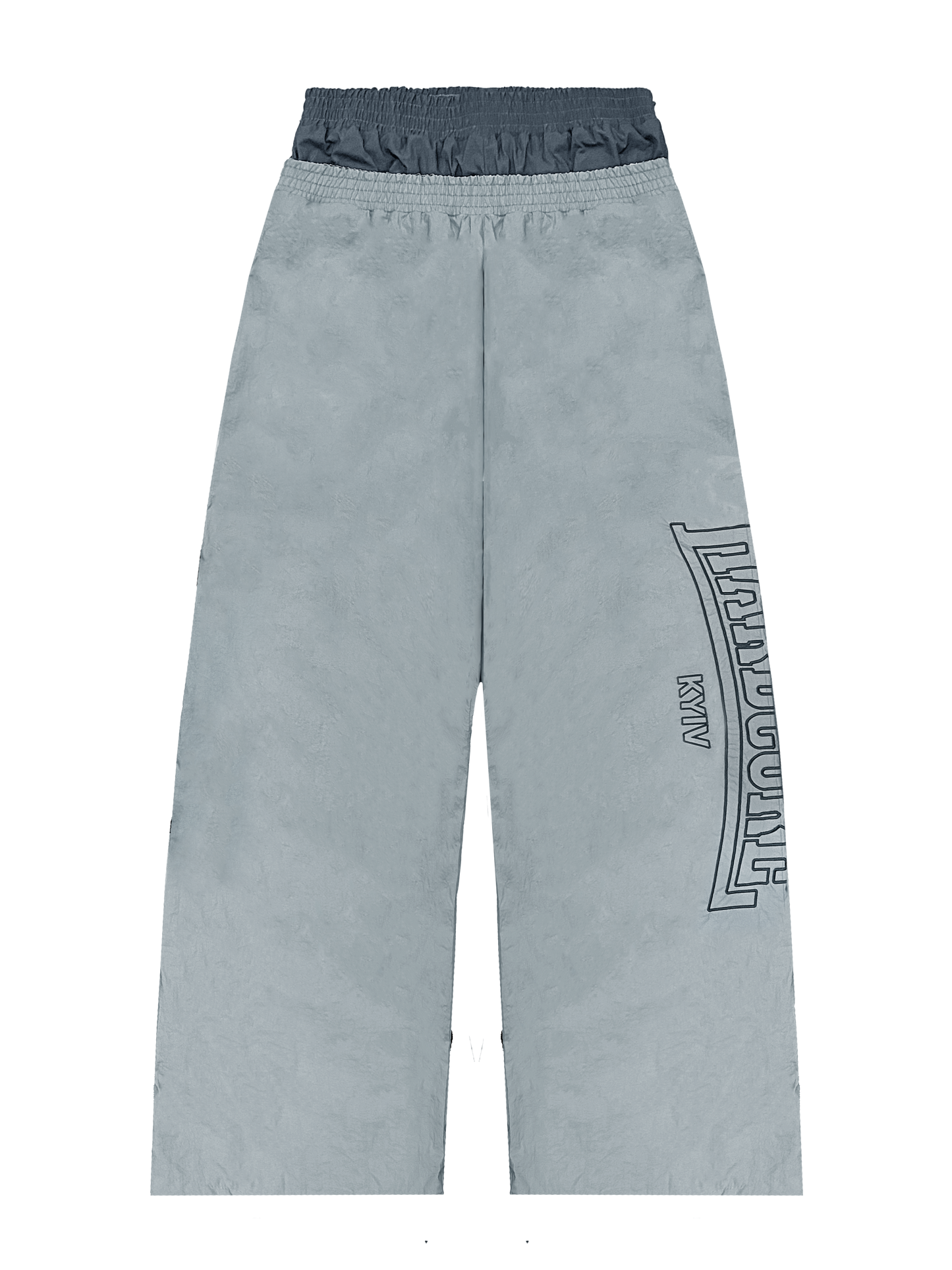 GRAY HARDCORE NYLON TRACKSUIT PANTS