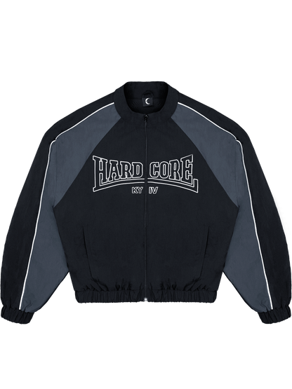 BLACK HARDCORE NYLON TRACKSUIT JACKET