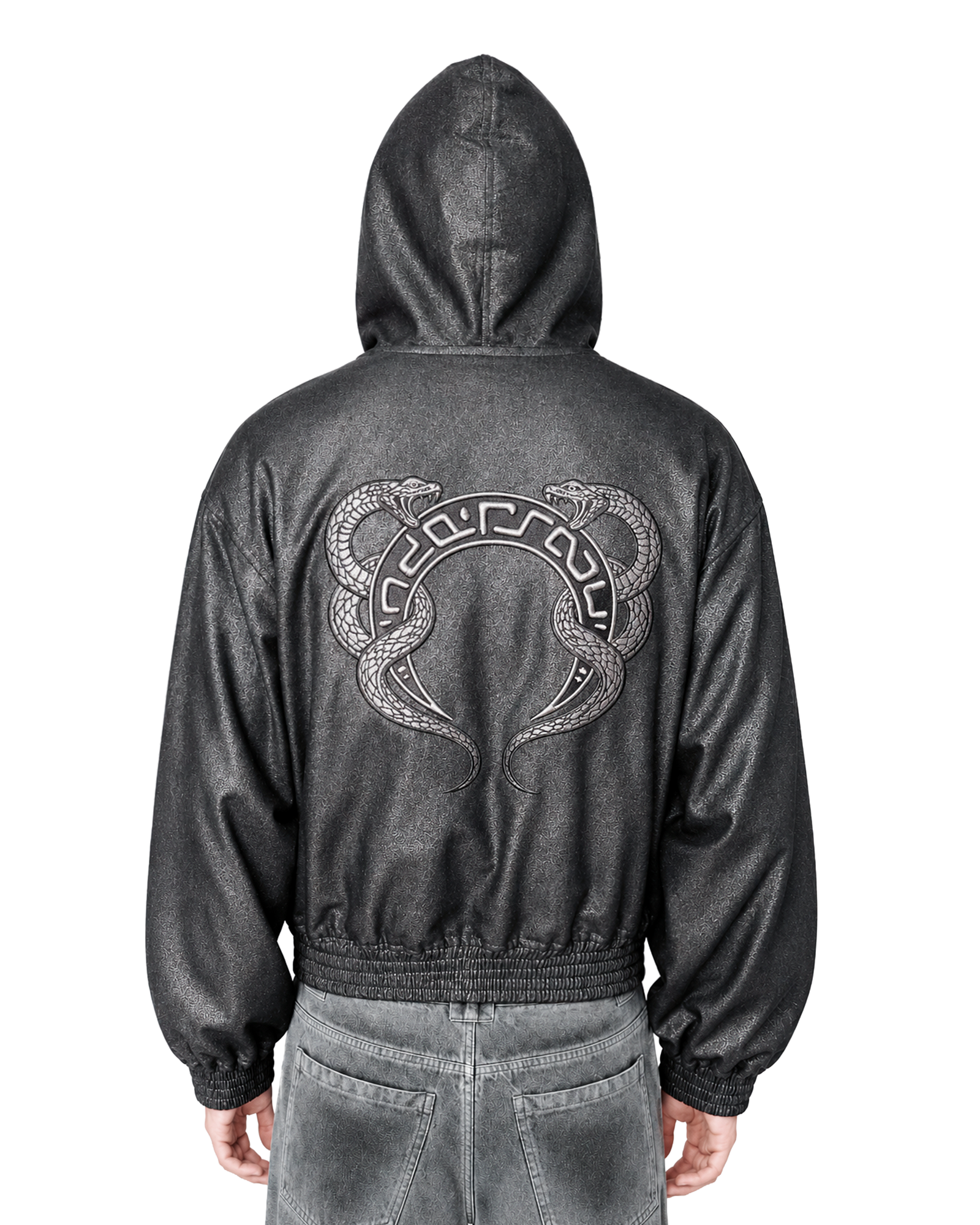 SILVER MOON SERPENT ZIP-HOODIE