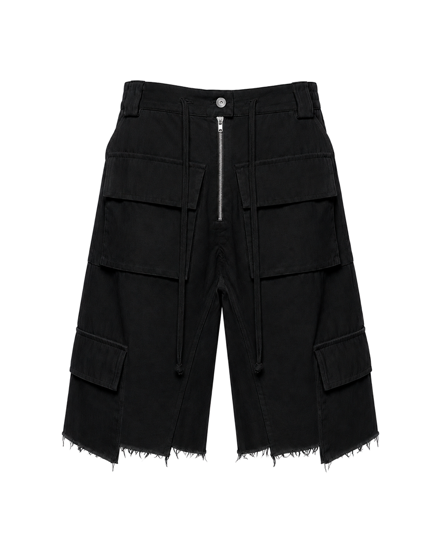 CATHARSIS BLACK DENIM SHORTS