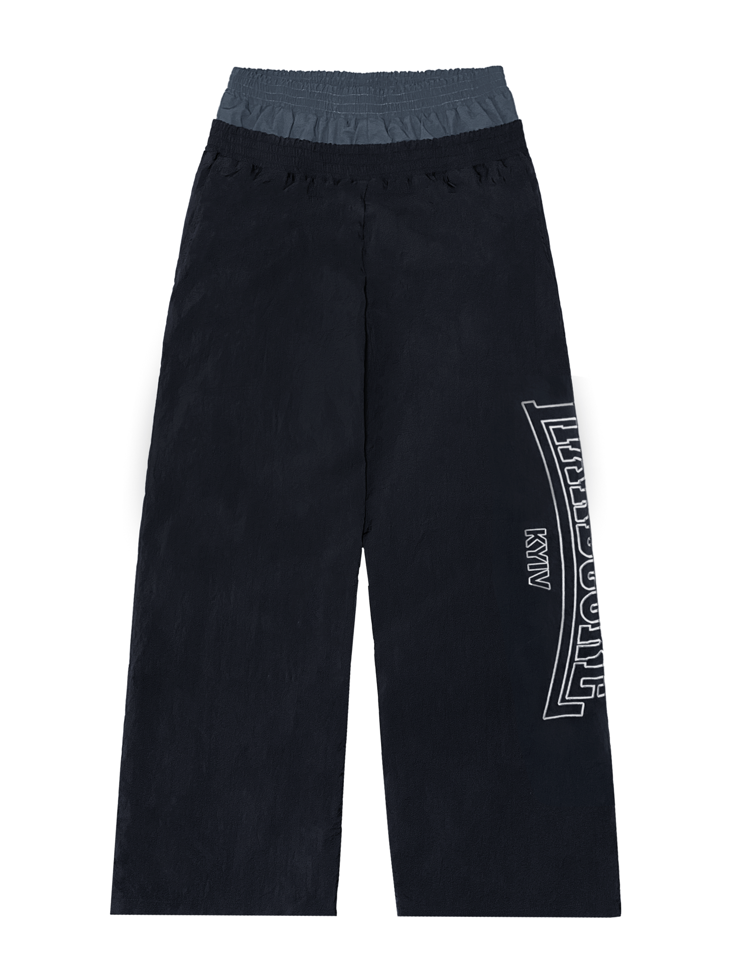BLACK HARDCORE NYLON TRACKSUIT PANTS