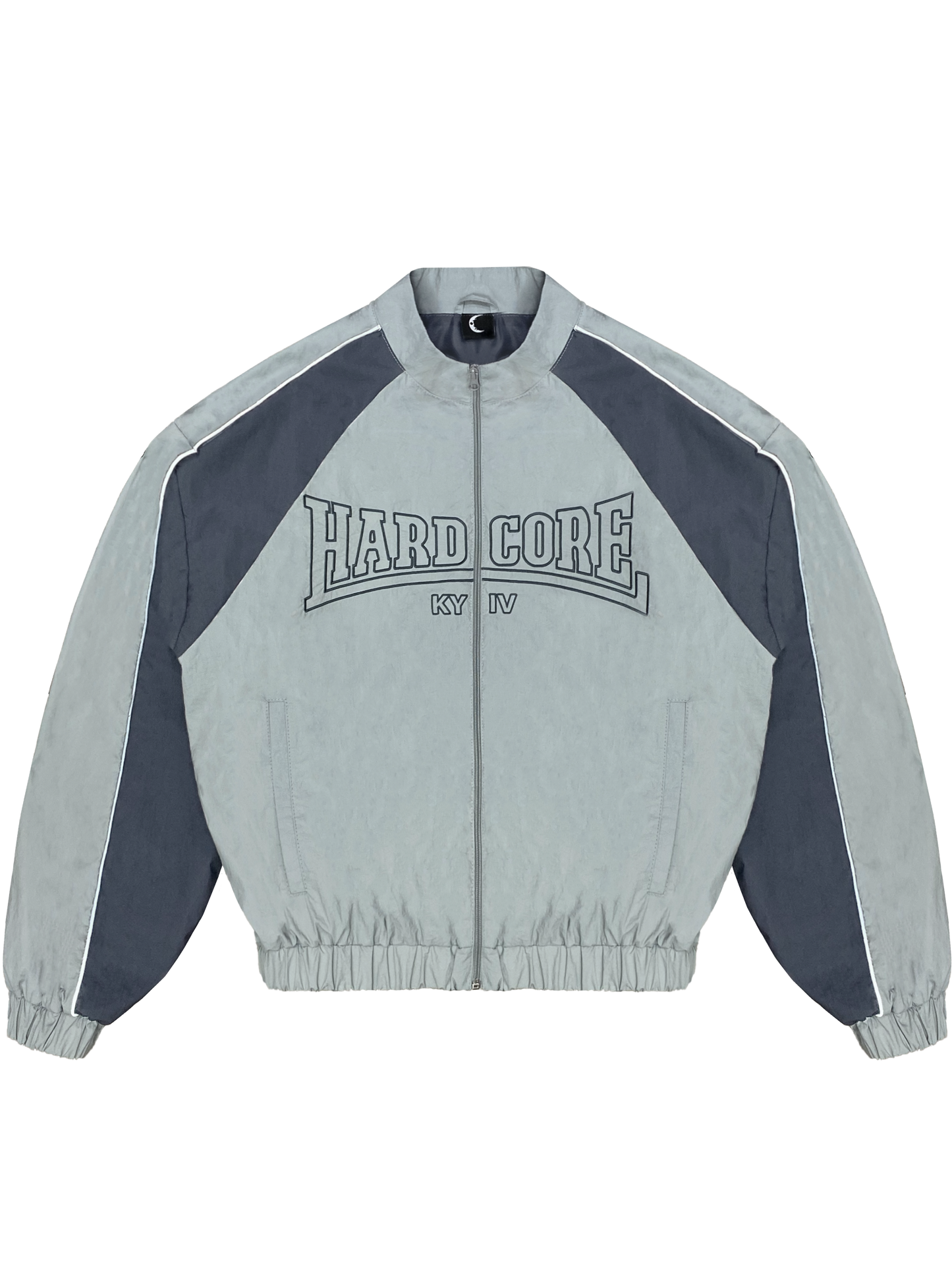 GRAY HARDCORE NYLON TRACKSUIT JACKET