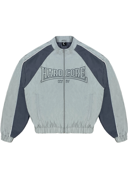 GRAY HARDCORE NYLON TRACKSUIT JACKET