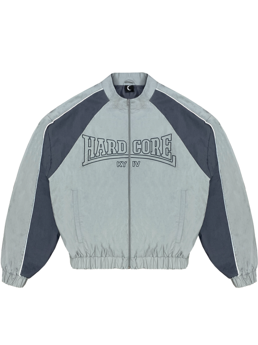 GRAY HARDCORE NYLON TRACKSUIT JACKET