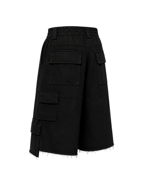 BLACK DENIM SHORTS