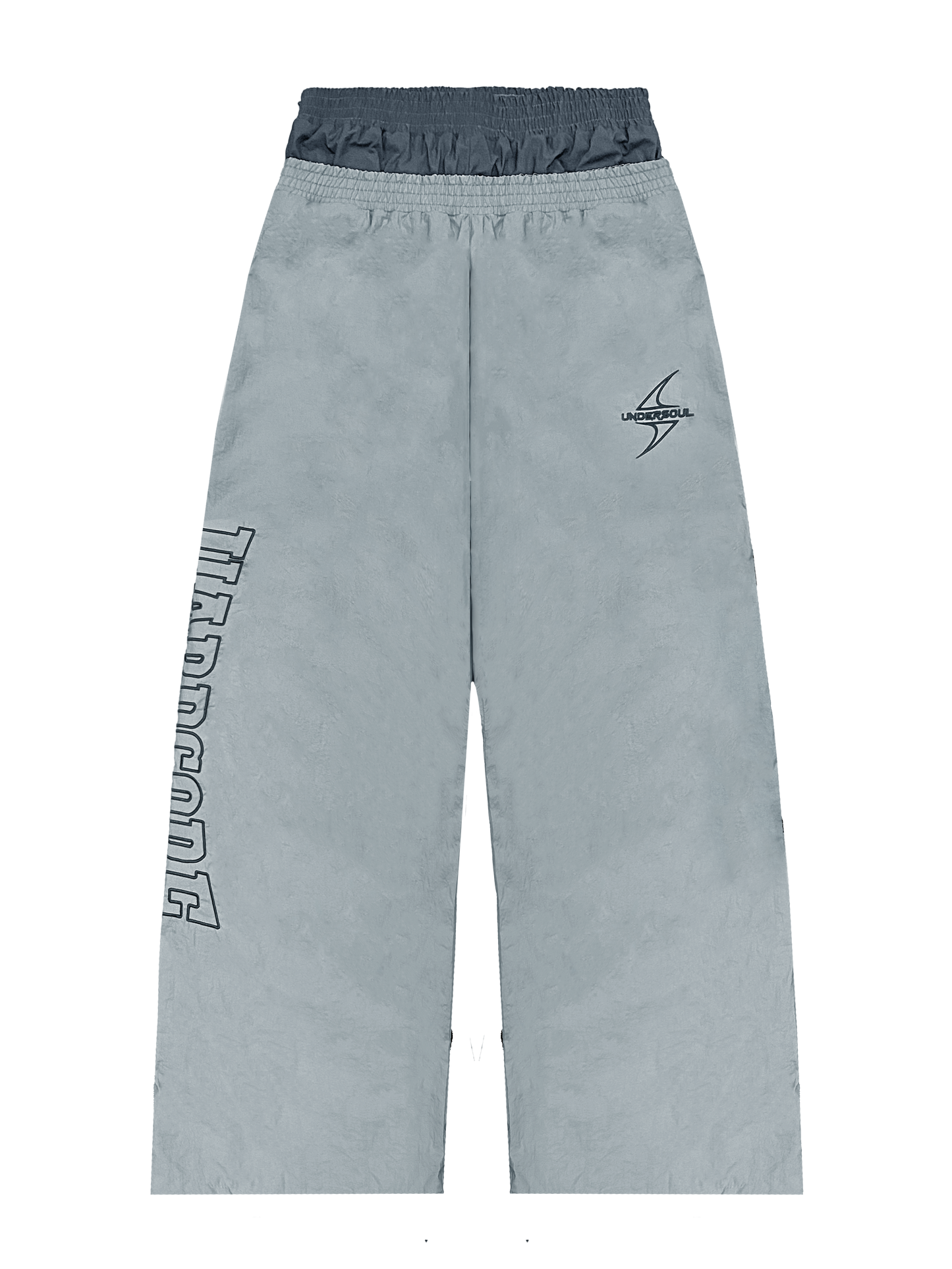 GRAY HARDCORE NYLON TRACKSUIT PANTS