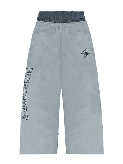 GRAY HARDCORE NYLON TRACKSUIT PANTS