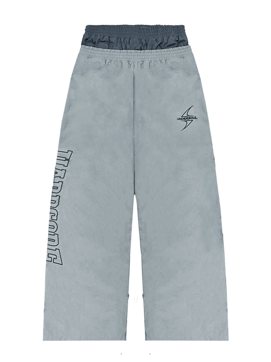 GRAY HARDCORE NYLON TRACKSUIT PANTS
