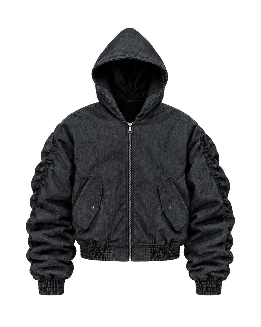 RAW DENIM BOMBER JACKET