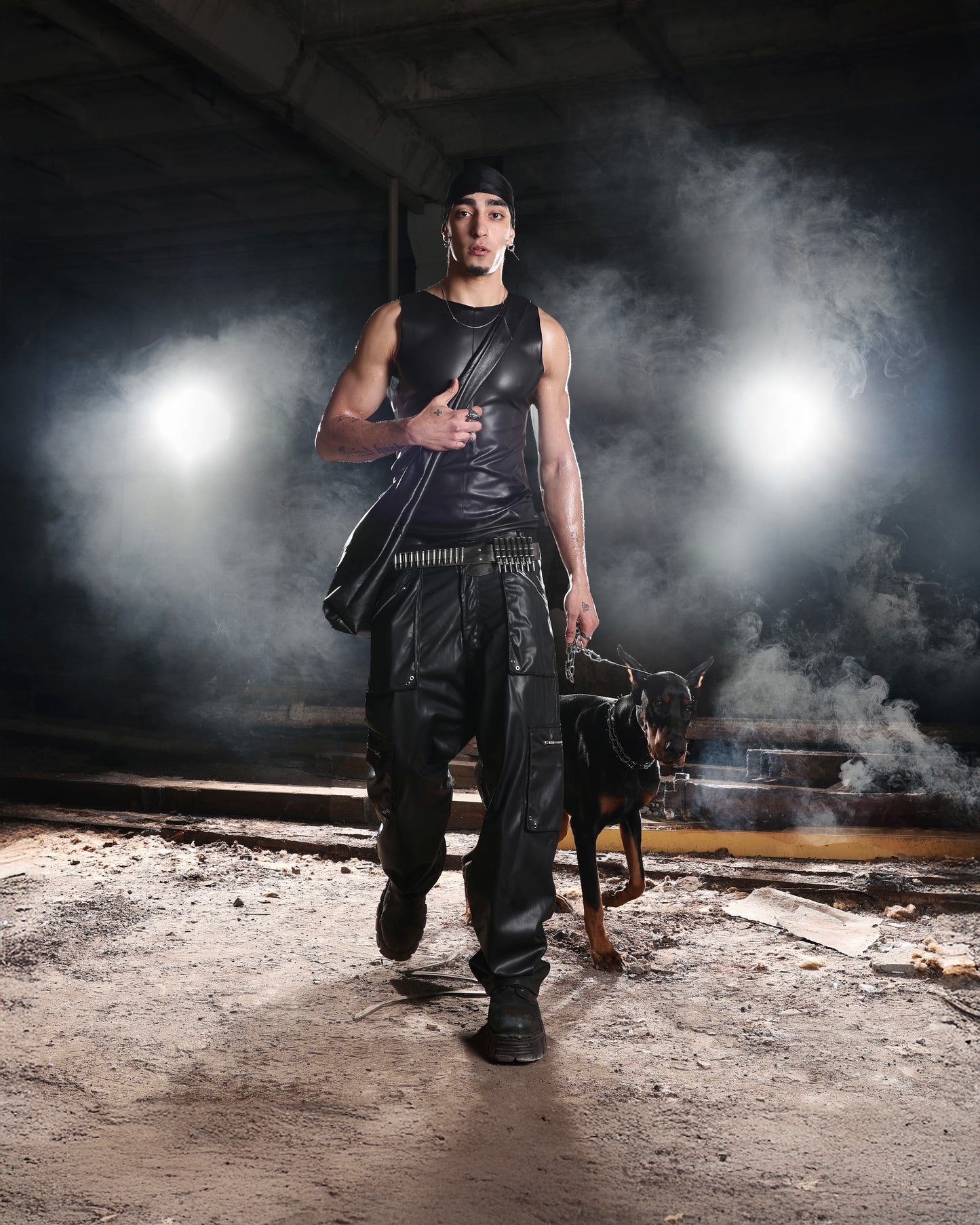LIW LEATHER CARGO PANTS