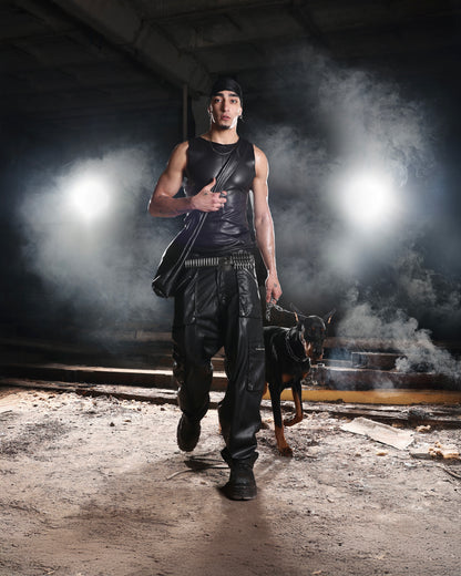 LIW LEATHER CARGO PANTS