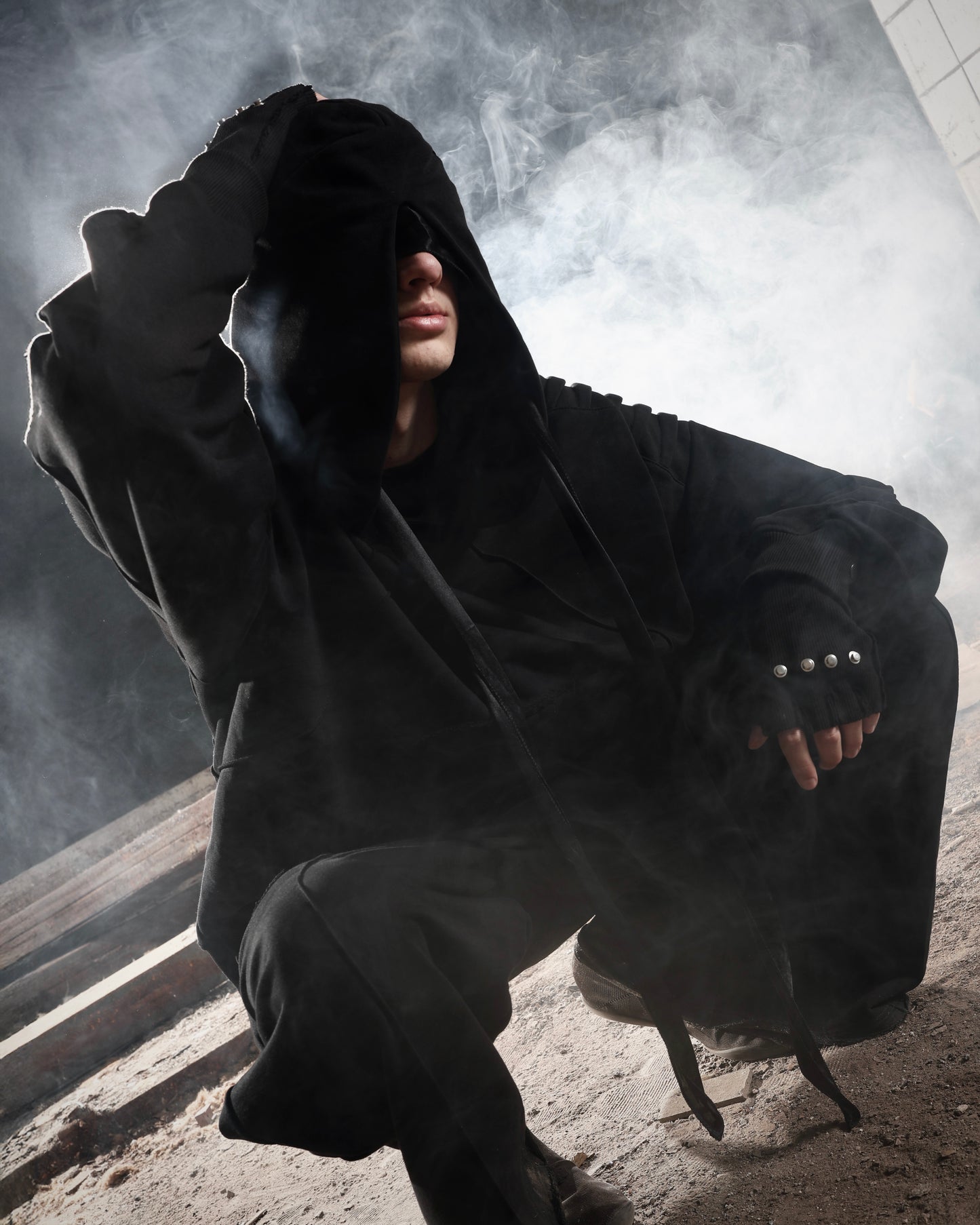 STEALTH DARK BLACK HOODIE