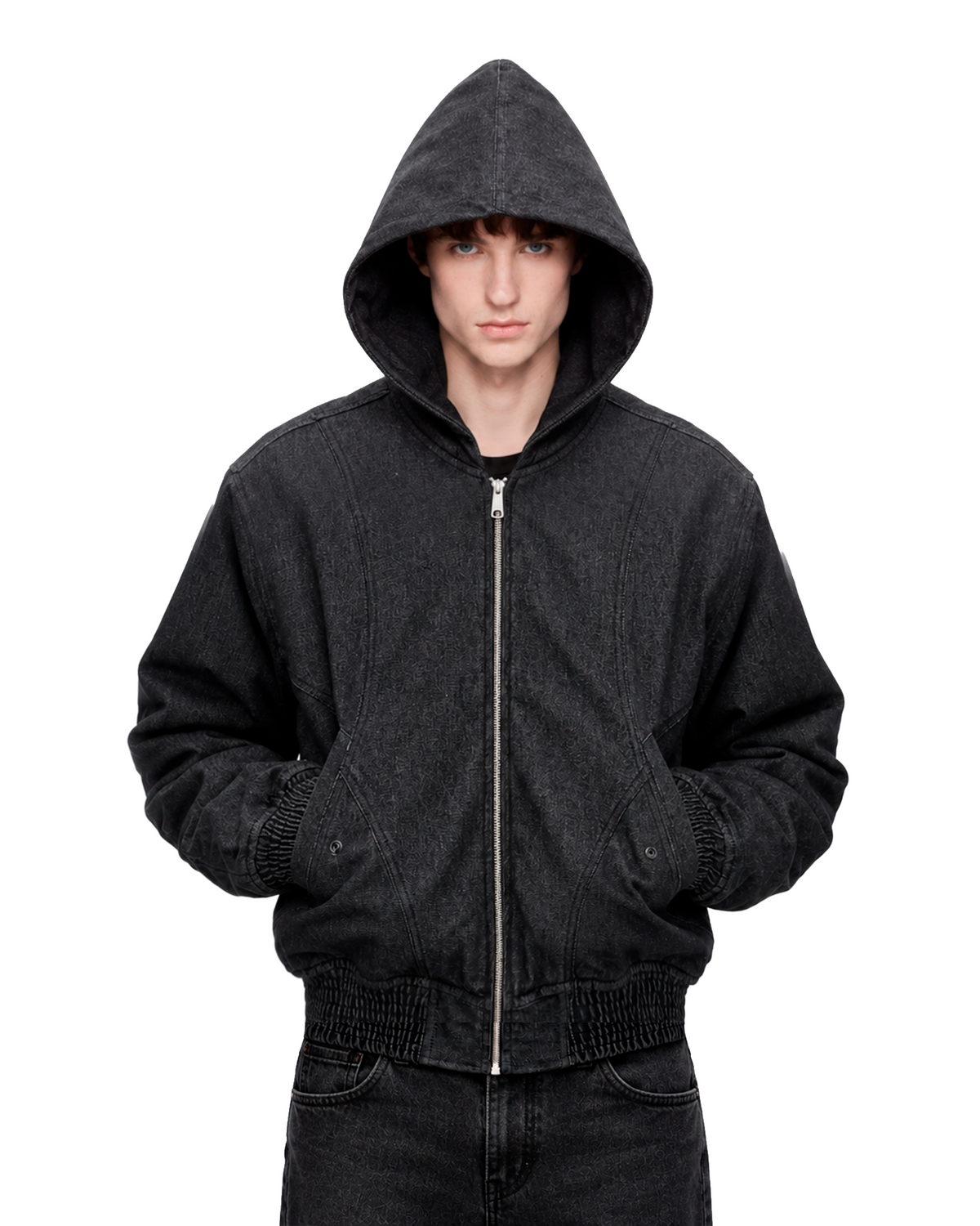 RAW DENIM BOMBER JACKET