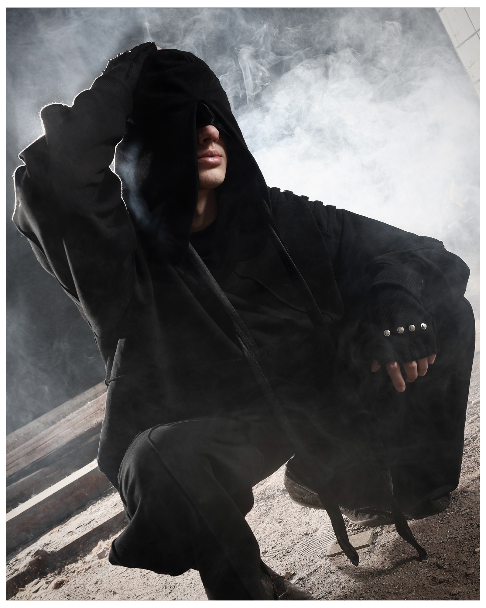 STEALTH DARK BLACK HOODIE