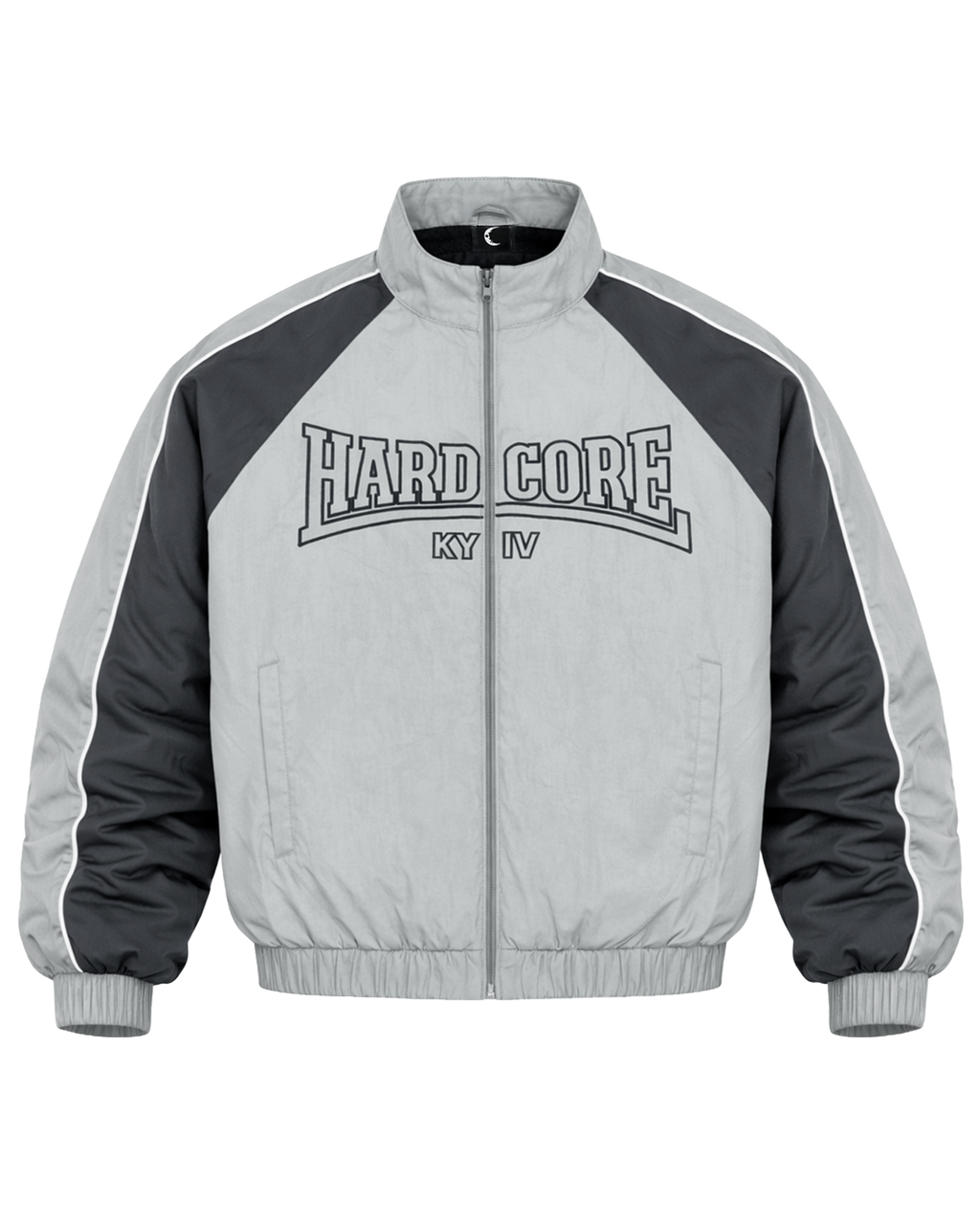 GRAY HARDCORE NYLON TRACKSUIT JACKET