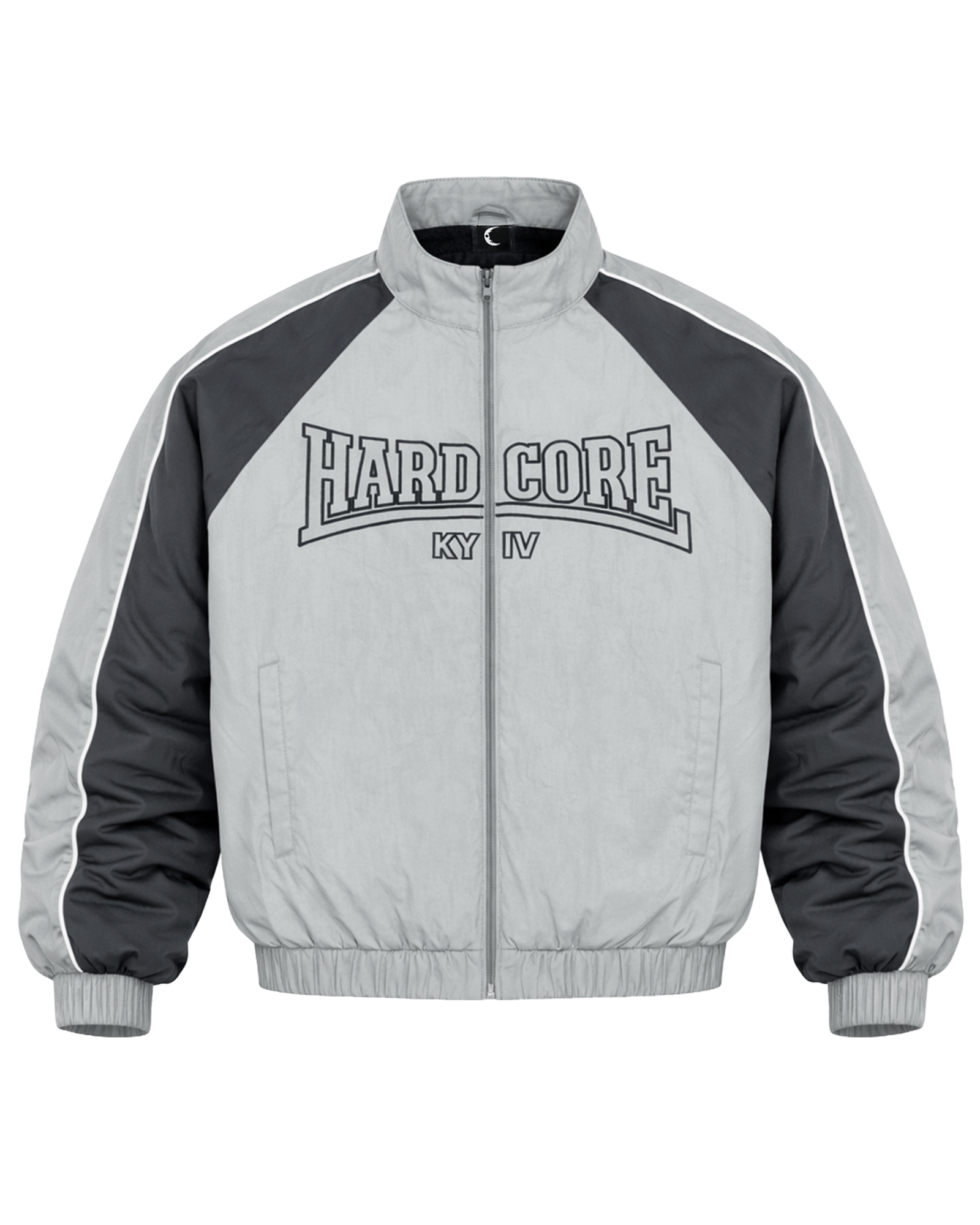 GRAY HARDCORE NYLON TRACKSUIT JACKET