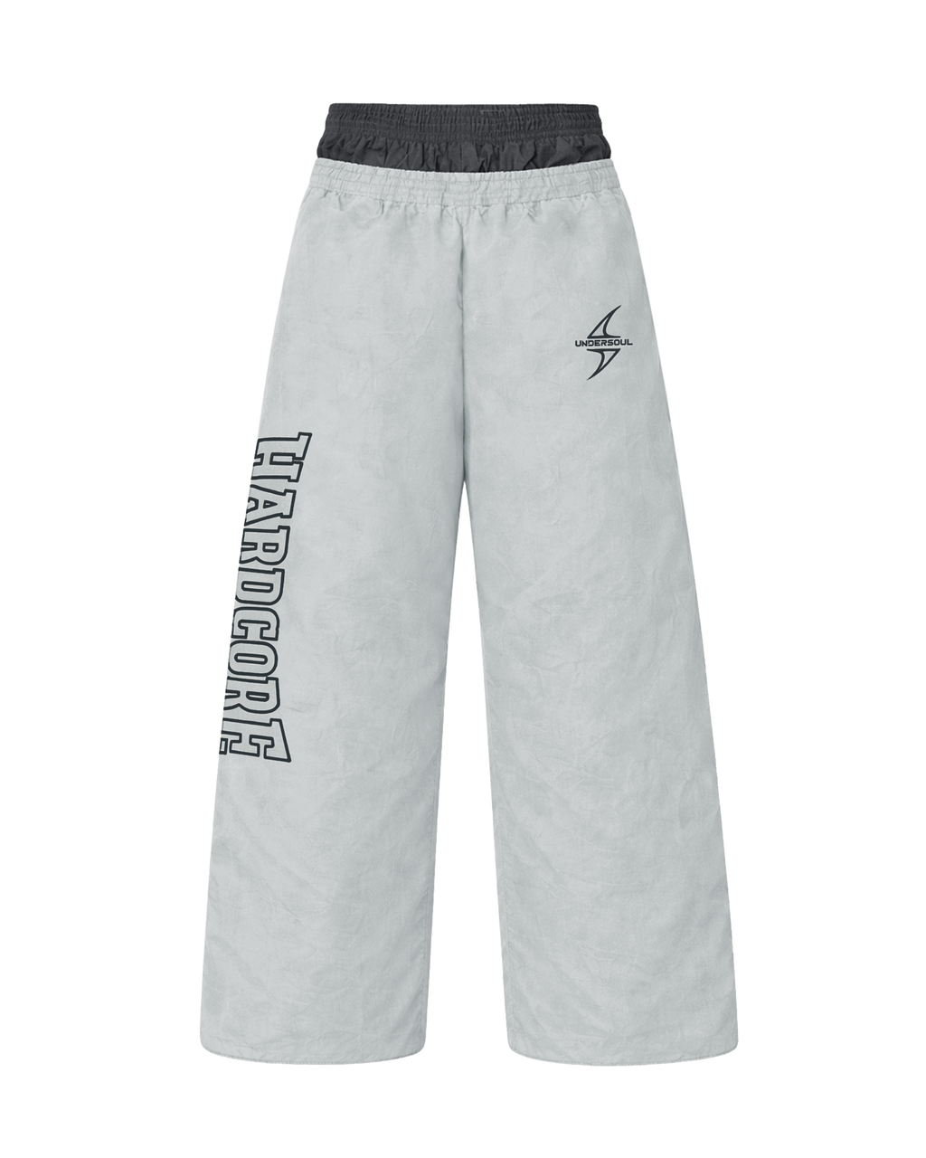 GRAY HARDCORE NYLON TRACKSUIT PANTS