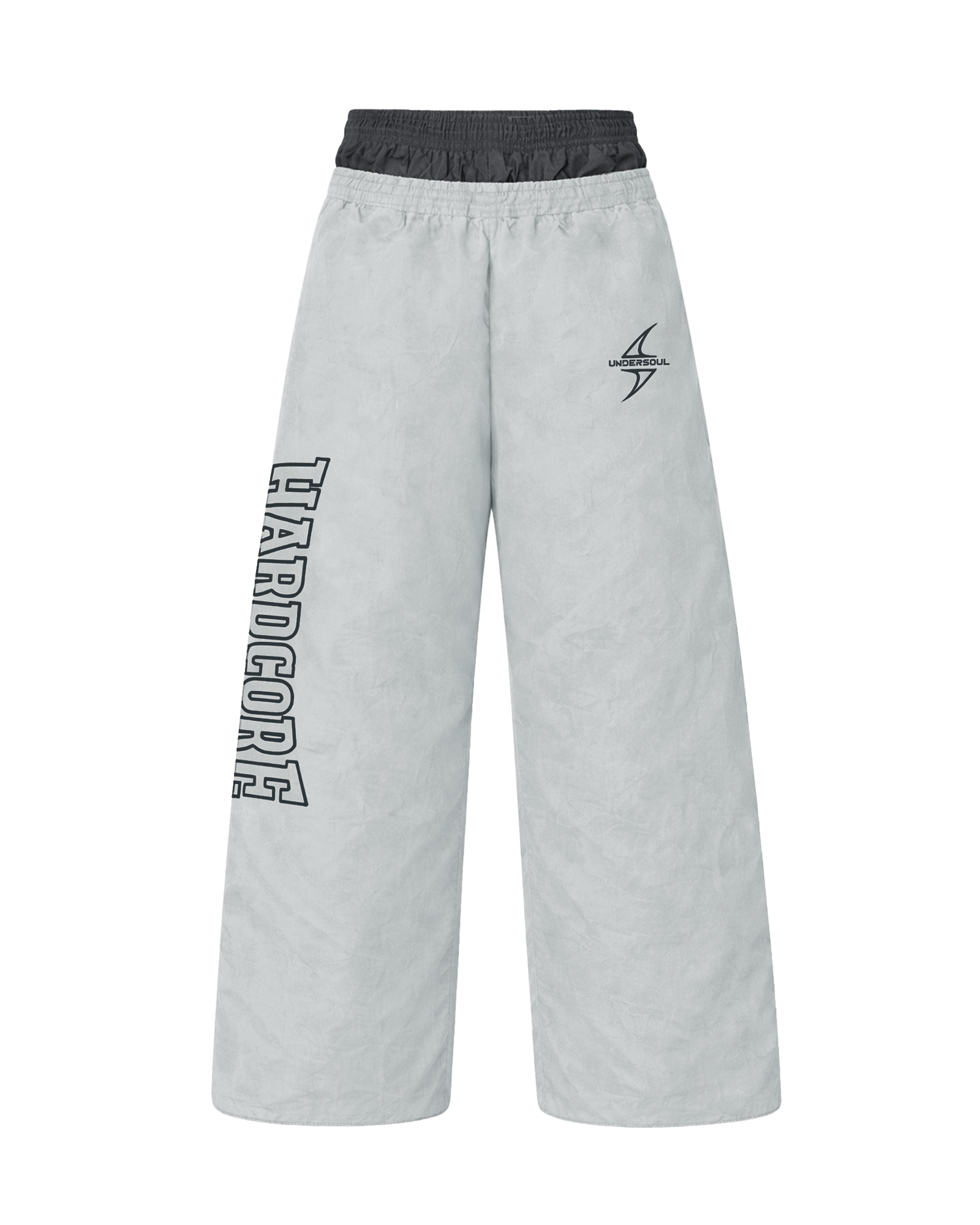 GRAY HARDCORE NYLON TRACKSUIT PANTS