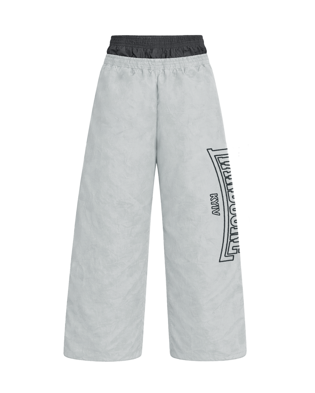 GRAY HARDCORE NYLON TRACKSUIT PANTS