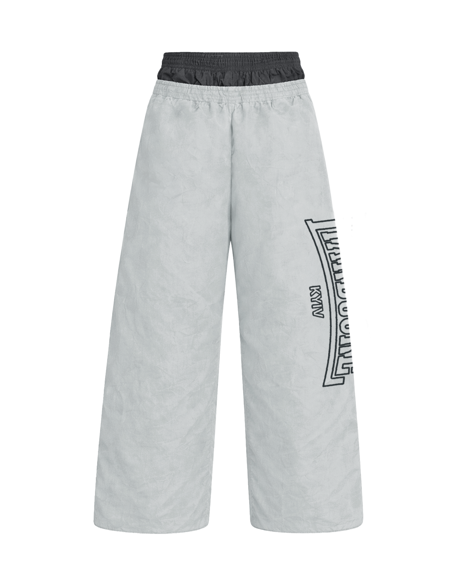 GRAY HARDCORE NYLON TRACKSUIT PANTS