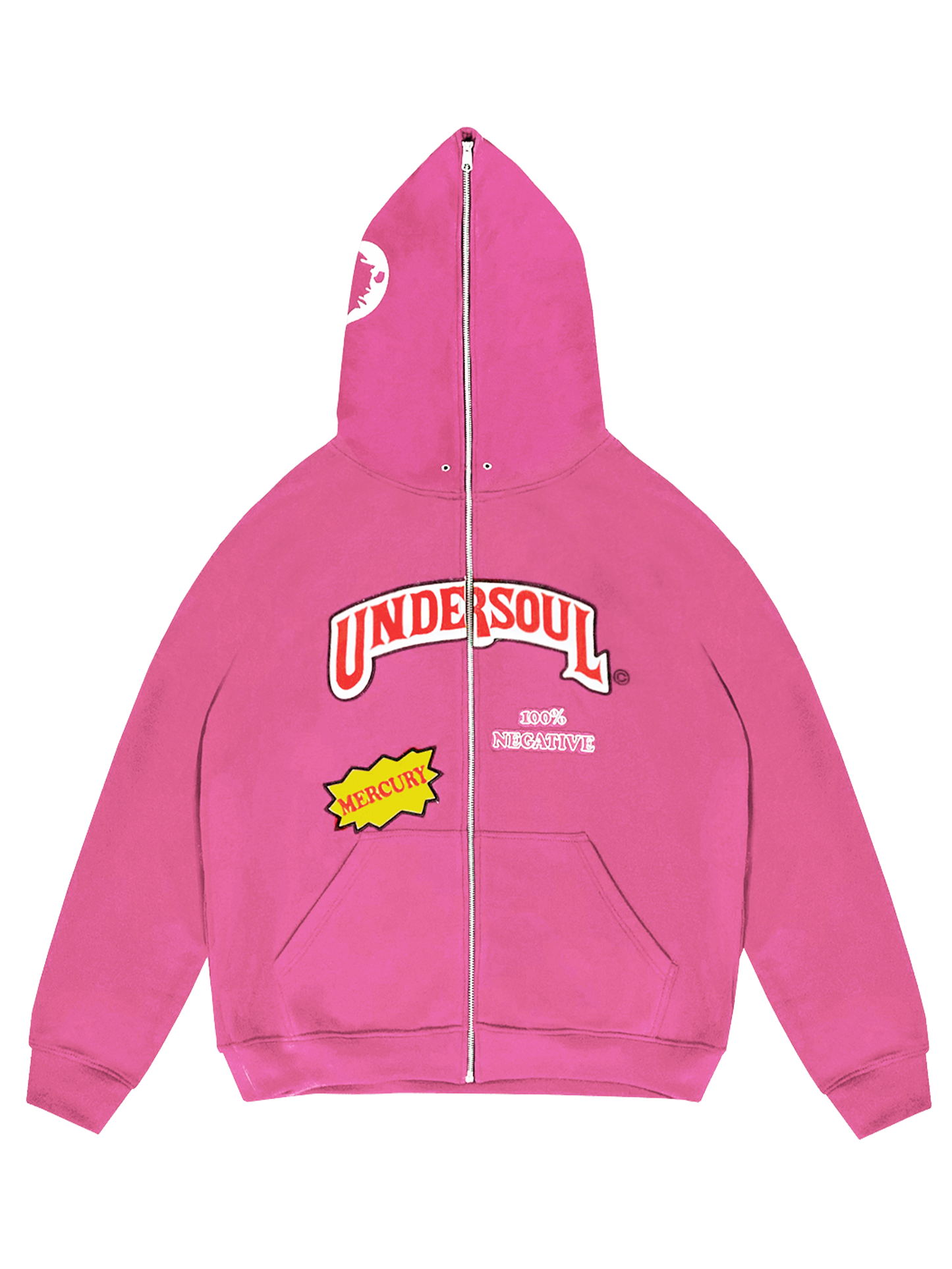 PINK UNDERWOOD FULL ZIP HOODIE