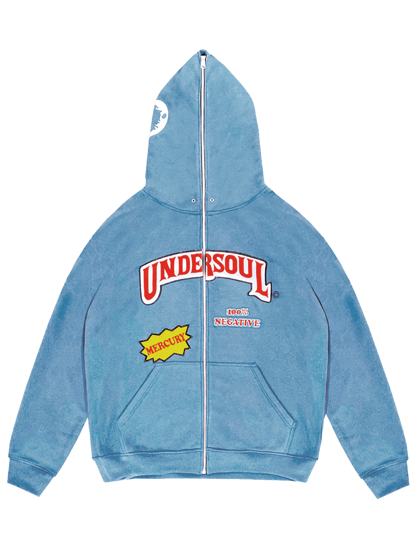 LIGHT BLUE UNDERWOOD FULL ZIP HOODIE
