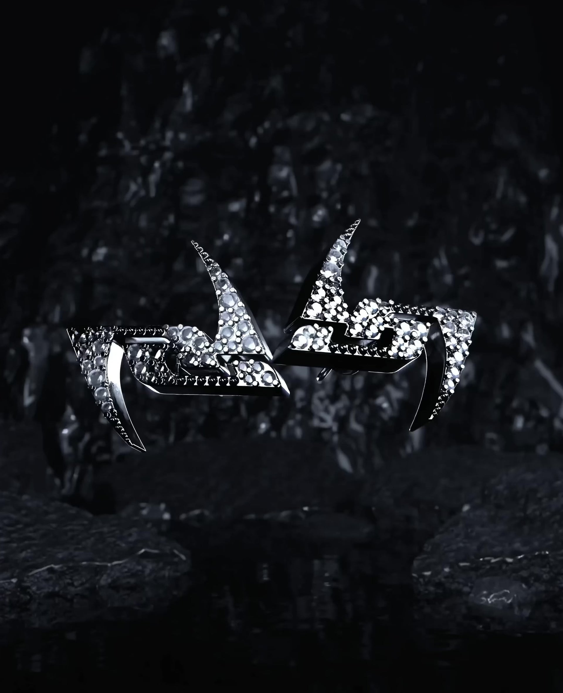 RHINESTONE SILVER EARRINGS (US)