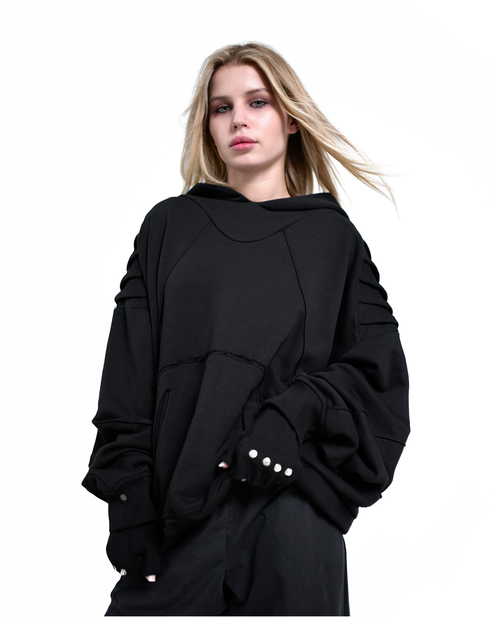 STEALTH DARK BLACK HOODIE