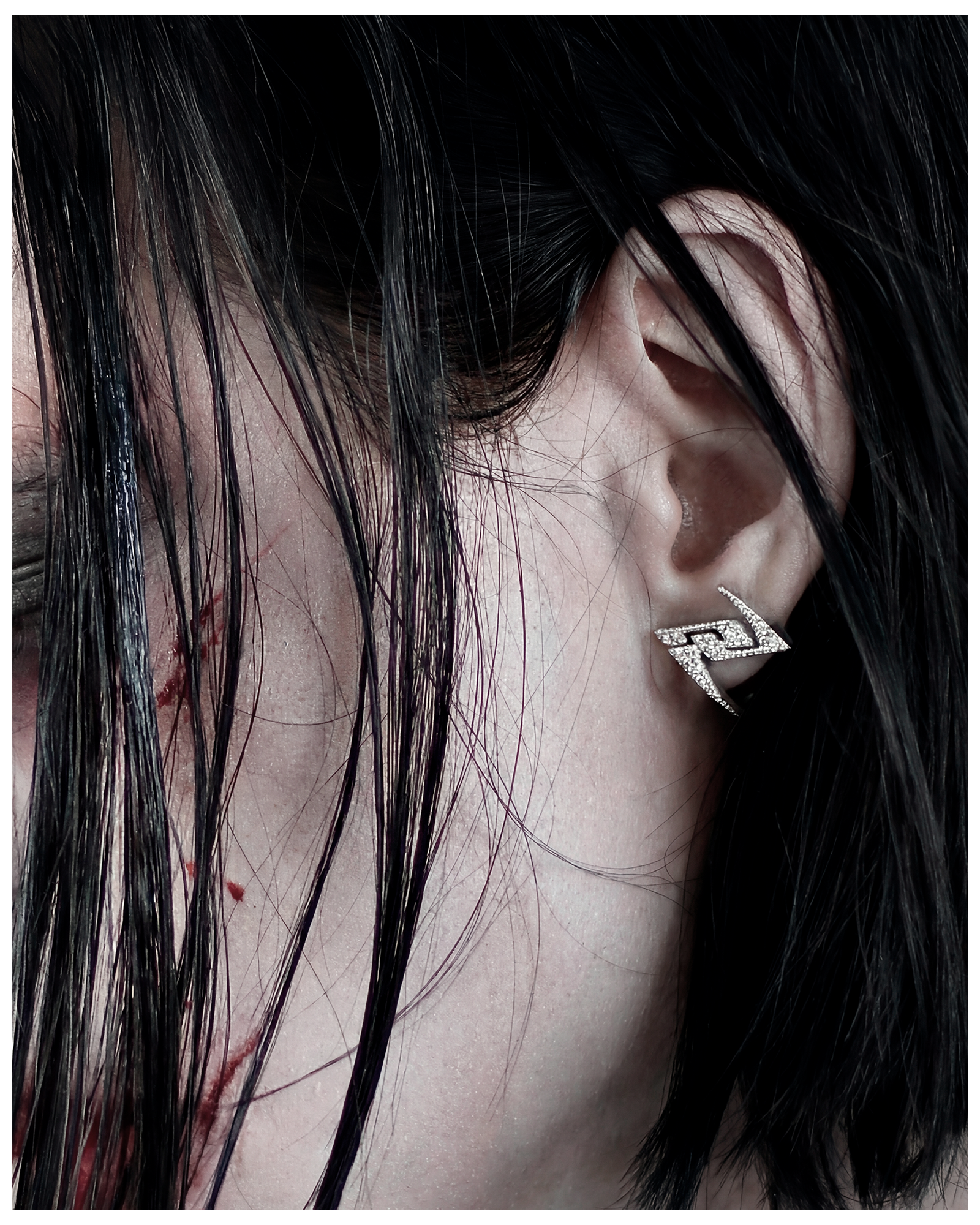 RHINESTONE SILVER EARRINGS (US)