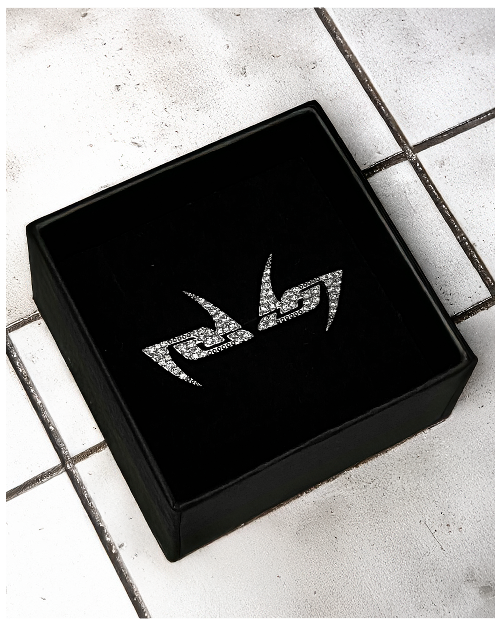 RHINESTONE SILVER EARRINGS (US)