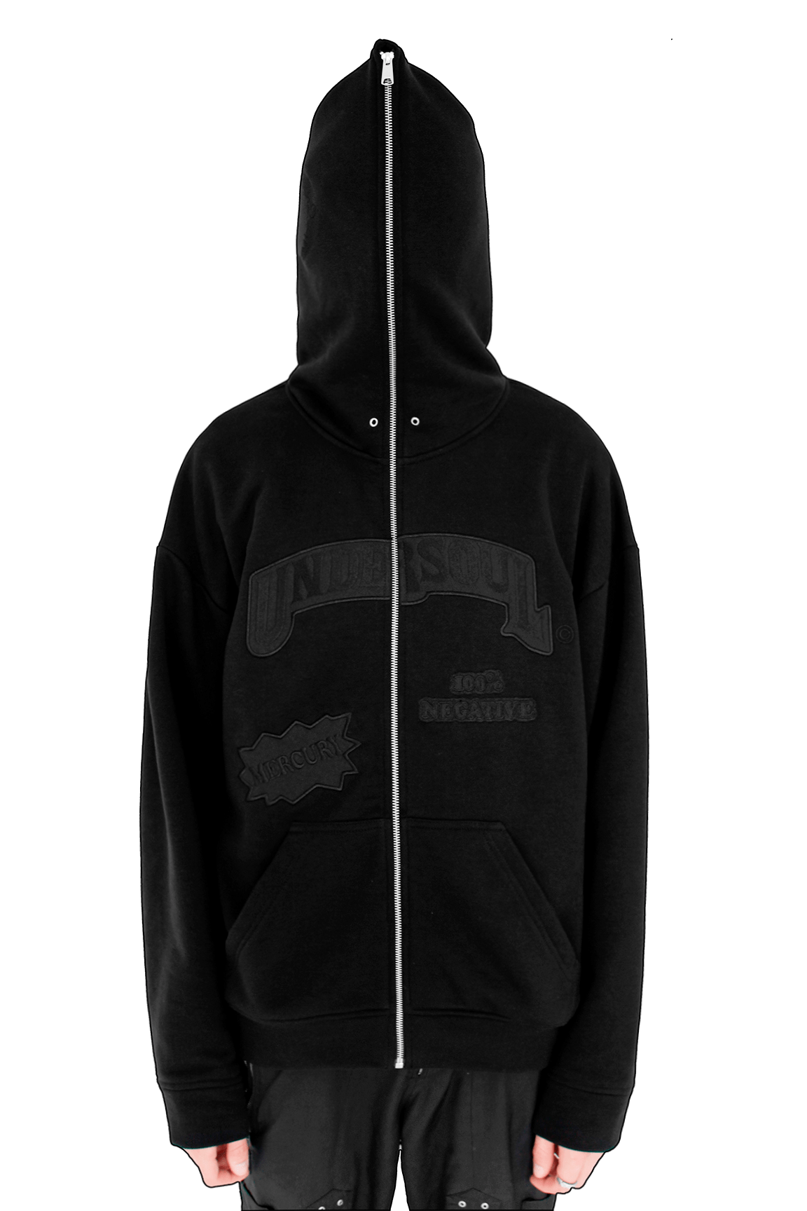 TOTAL BLACK UNDERWOOD FULL ZIP HOODIE