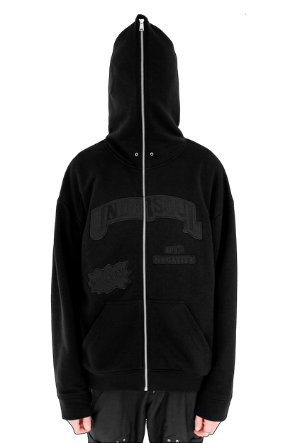TOTAL BLACK UNDERWOOD FULL ZIP HOODIE