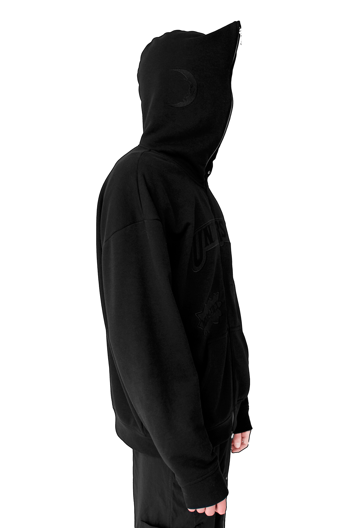 TOTAL BLACK UNDERWOOD FULL ZIP HOODIE
