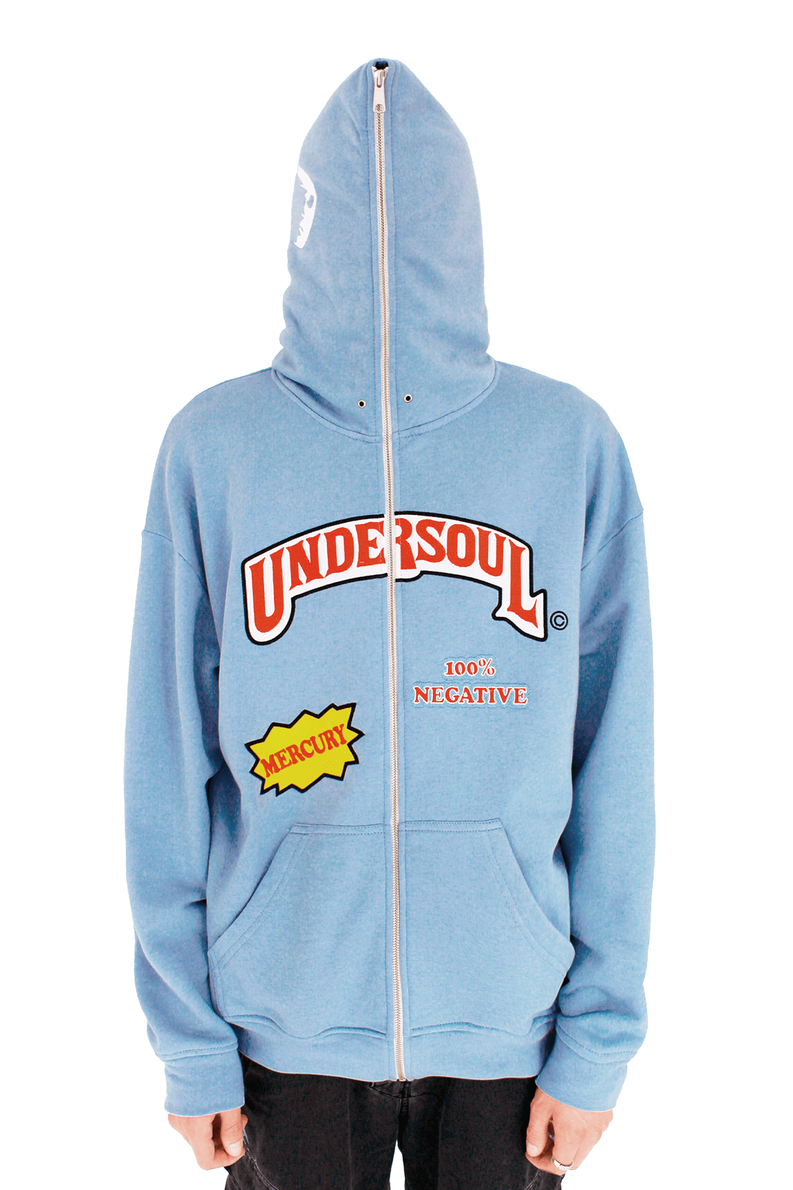 LIGHT BLUE UNDERWOOD FULL ZIP HOODIE
