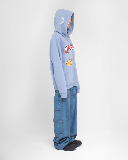LIGHT BLUE UNDERWOOD FULL ZIP HOODIE